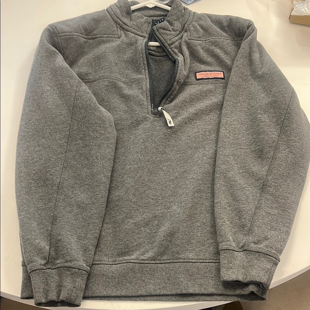 Vineyard Vines Gray Zip-Up Sweater